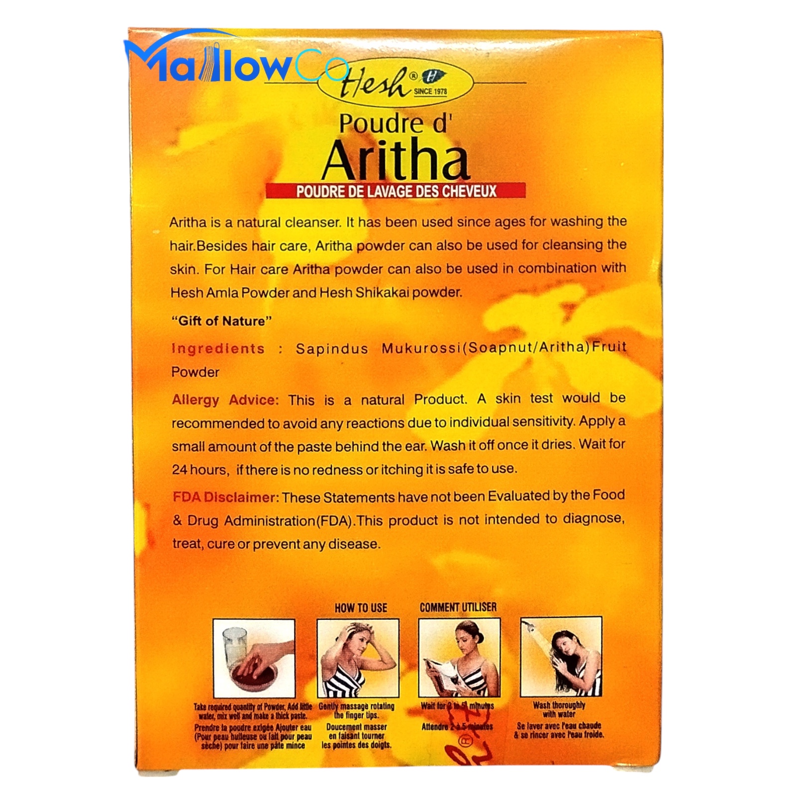 Hesh Aritha Hair Wash Powder - Cosmetics & Health 1pcs by Mangal - Image 3