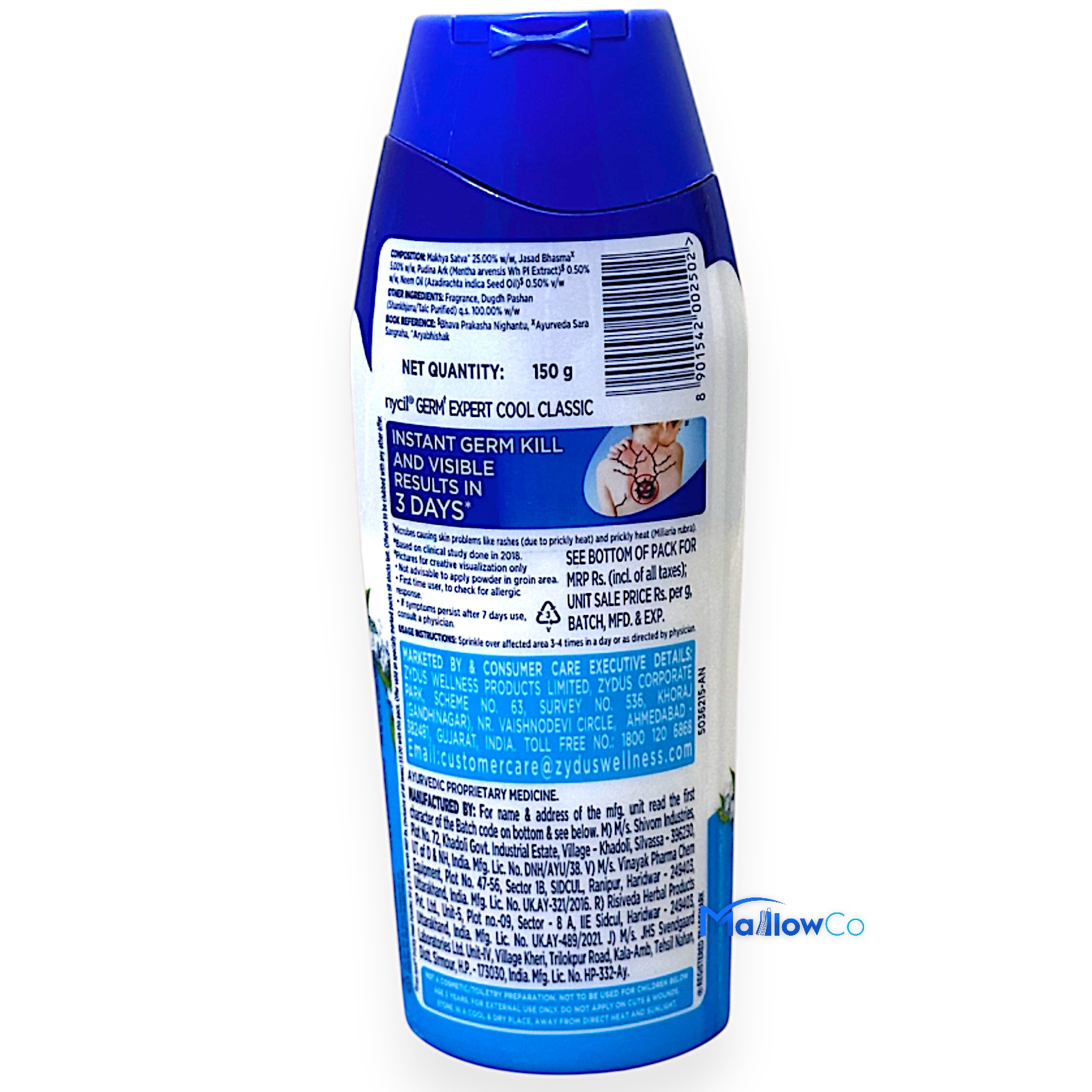 Nycil Germ Expert Cool Classic Talcum Powder - Cosmetics & Health 200gm - Image 2