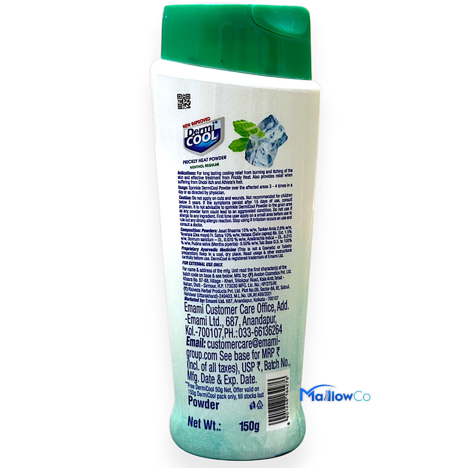 Dermi Cool Prickly Heat Powder Menthol Regular - Cosmetics & Health 200gm - Image 2