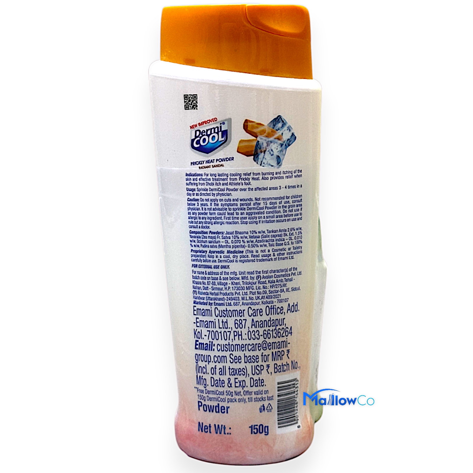 Dermi Cool Prickly Heat Powder Radiant Sandal - Cosmetics & Health 200gm - Image 3
