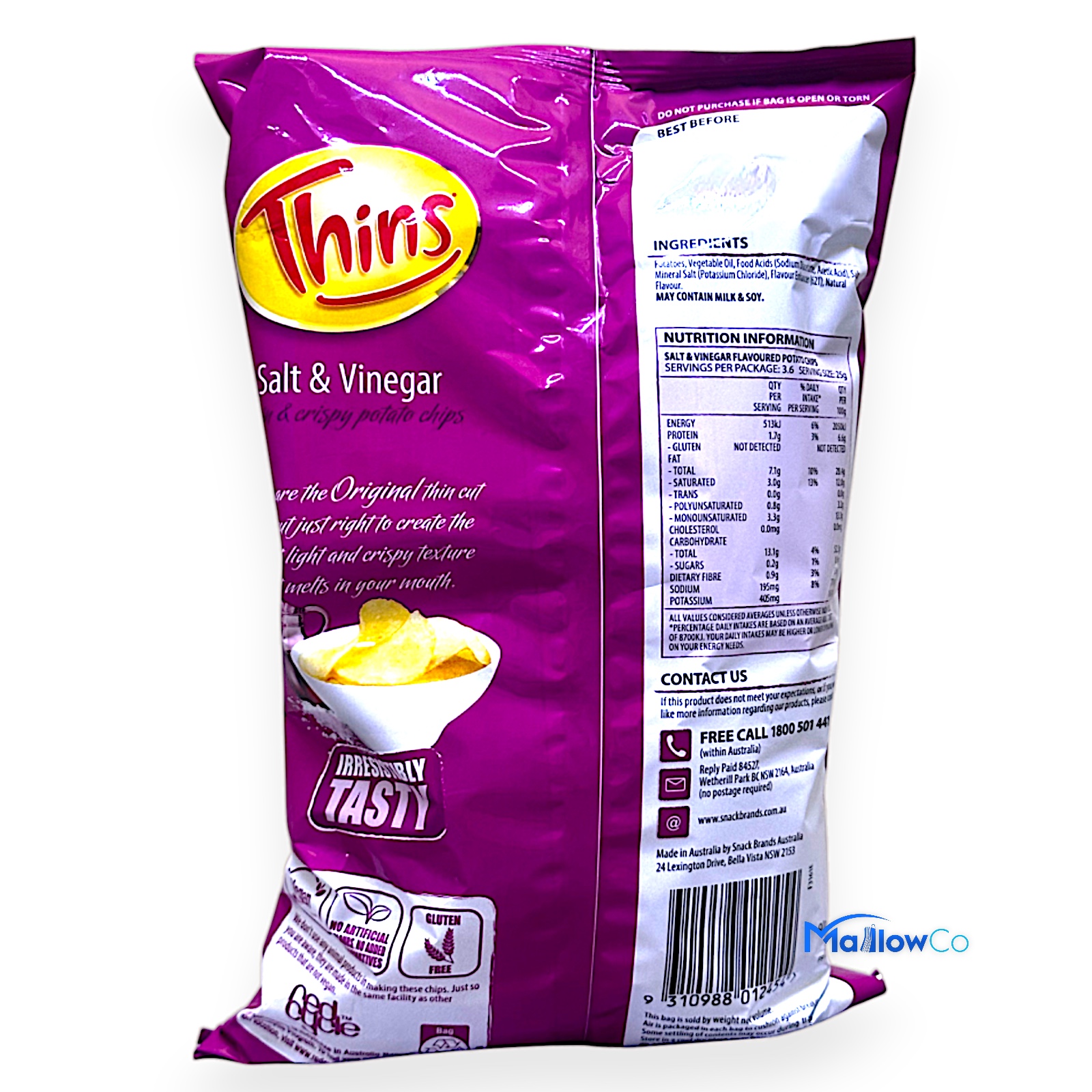Thins Salt & Vinegar Potato Chips - Snacks & Biscuit 90gm - Image 2