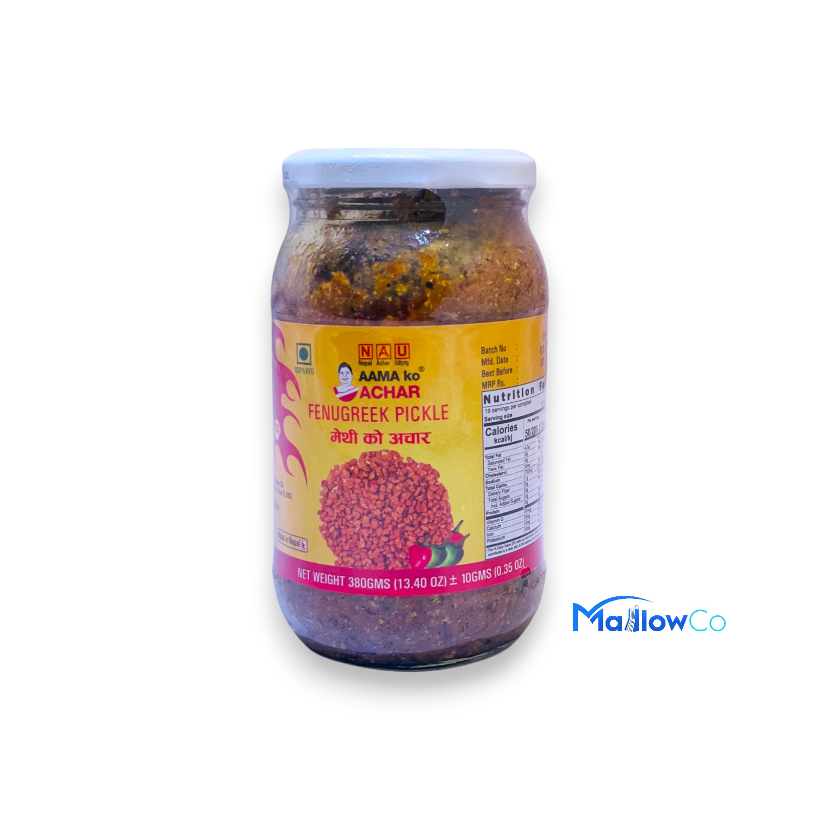 Aamako Fenugreek Pickle 380g - Spices & Premix 1pcs by Aamako Achar - Image 1