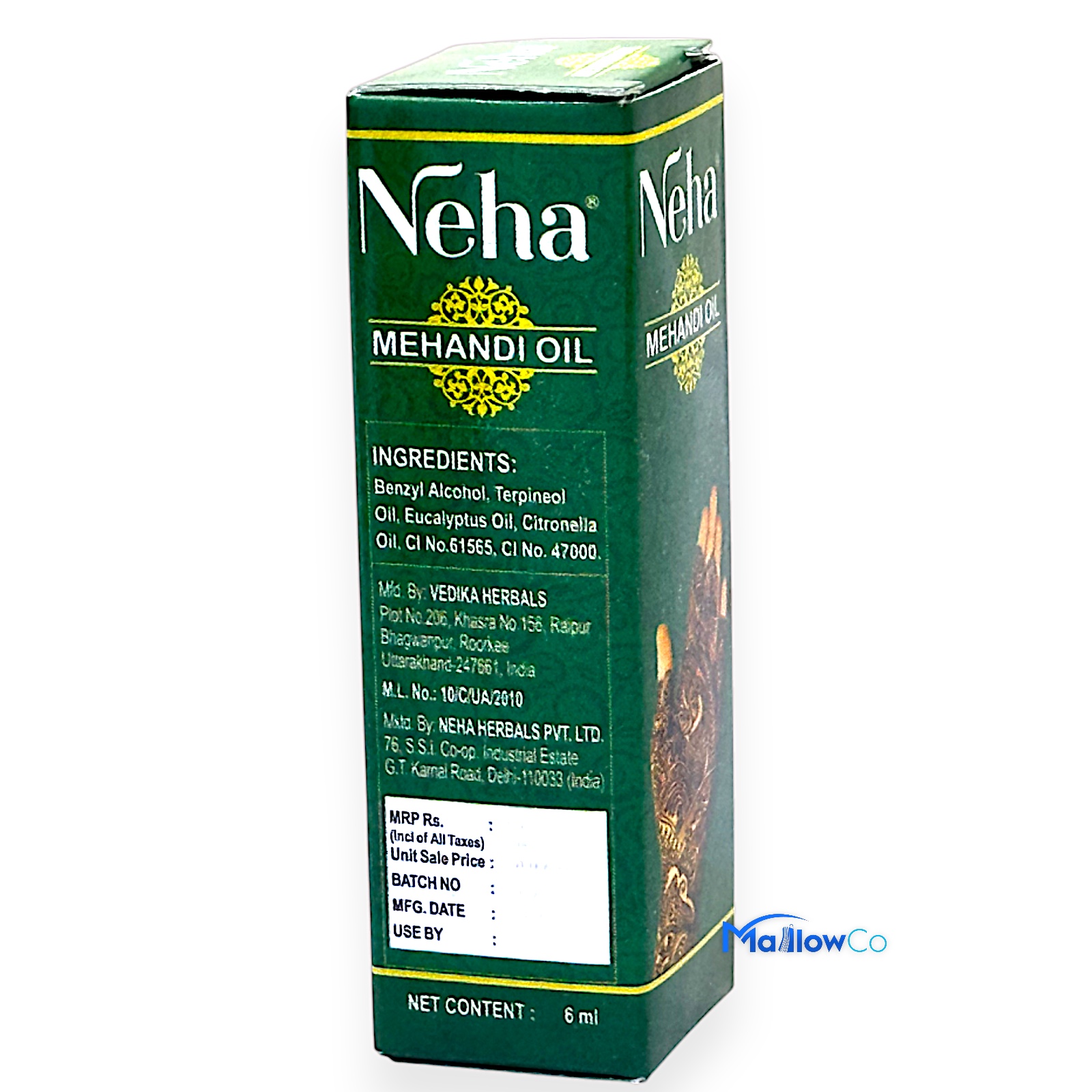 Neha Mehandi Oil - Cosmetics & Health 6ml - Image 2