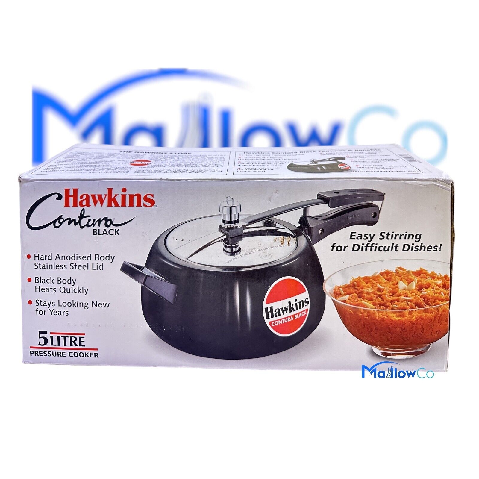 Hawkins Pressure Cooker 5 Litres Contura Hard Anodized  - Black - CB50 - Kitchen & Utensils 1pcs - Image 1