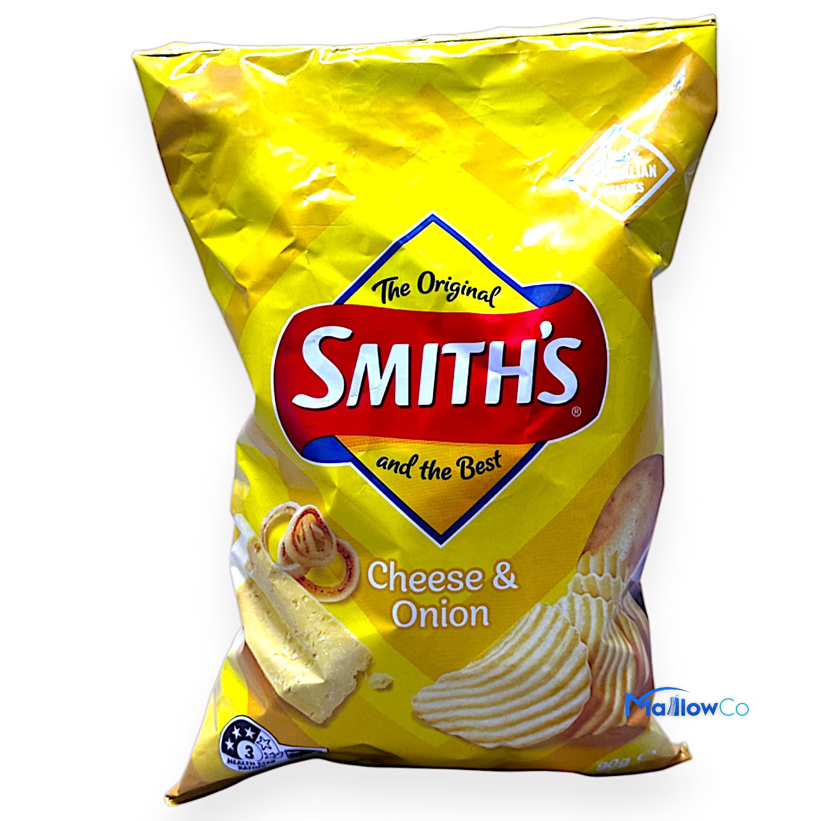 Smith’s Cheese & Onion Potato Chips – Classic Crinkle-Cut Snack - Snacks & Biscuit 90gm - Image 1