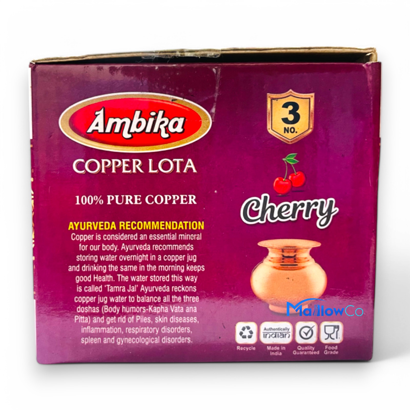 Copper Loti 3 No 100% pure - Festive & Occasions 1pcs - Image 3