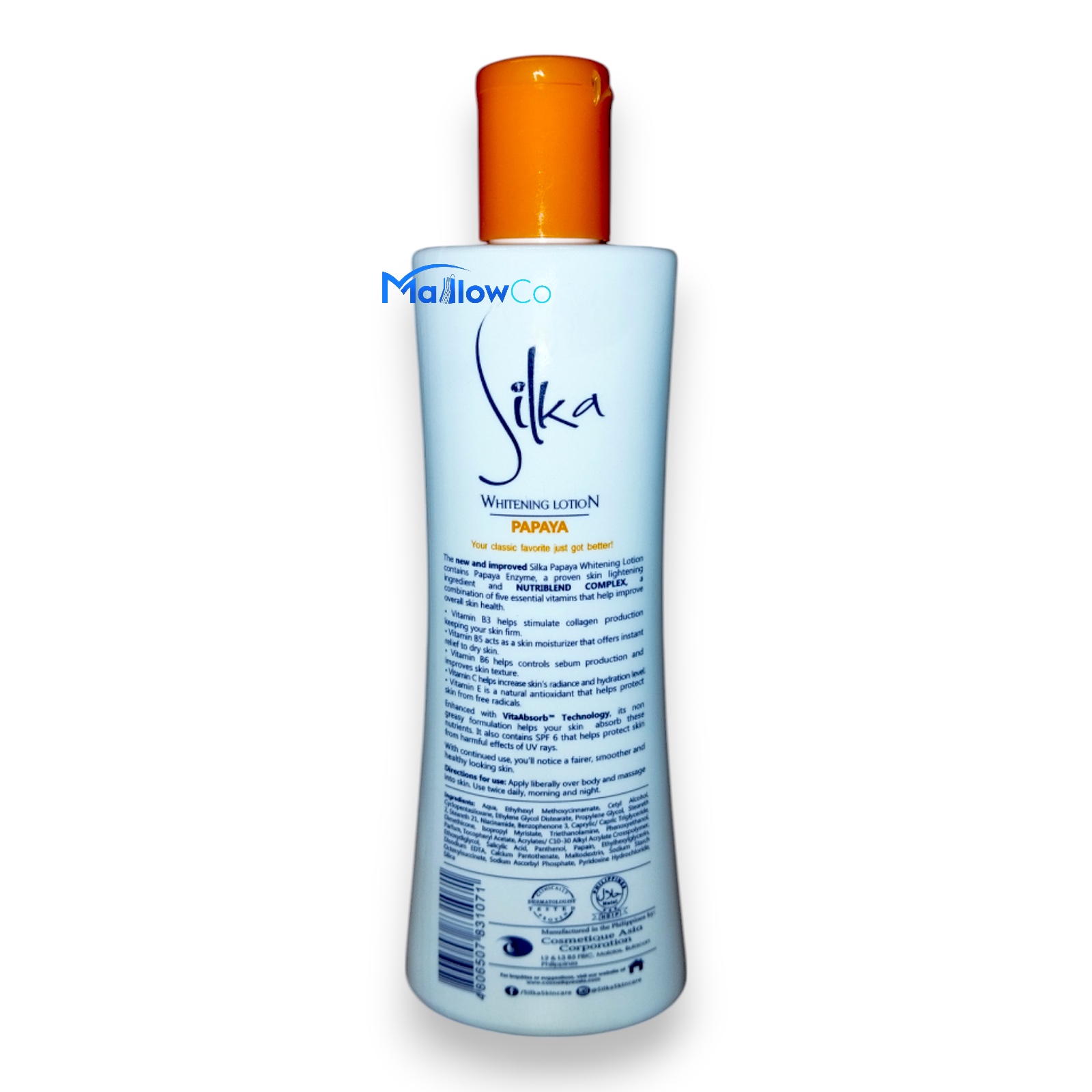 Silka Whitening Lotion Papaya 200ml - Cosmetics & Health 1pcs - Image 1