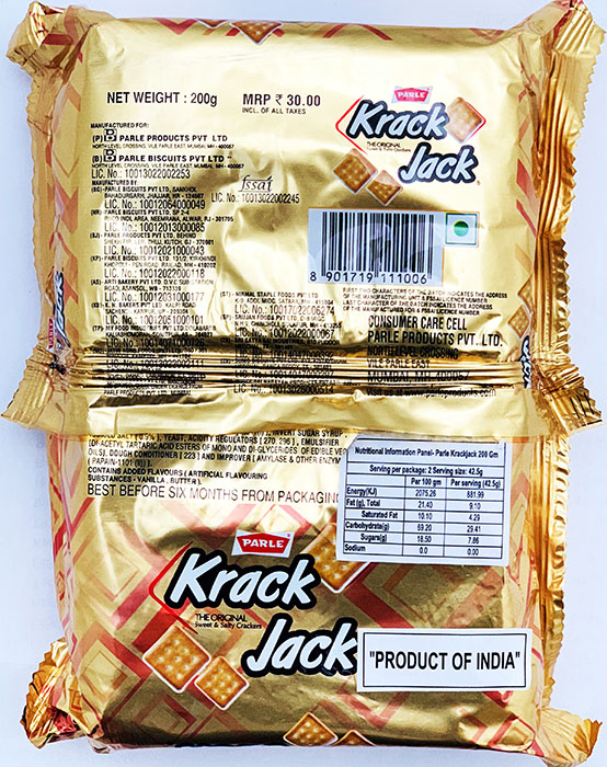Parle Krack Jack - Snacks & Biscuit 60gm - Image 2