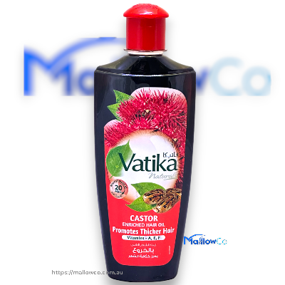 Vatika Natural Castor Promotes Thicker Hair Oil 200ml - Cosmetics & Health 200ml - Image 1