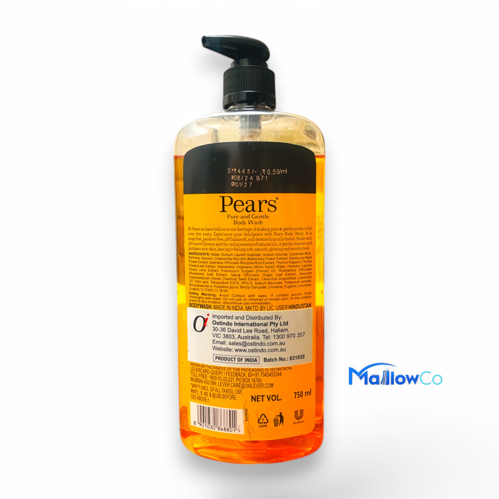 Pears Body Wash 750ml - Cosmetics & Health 1pcs by Pears - Image 2