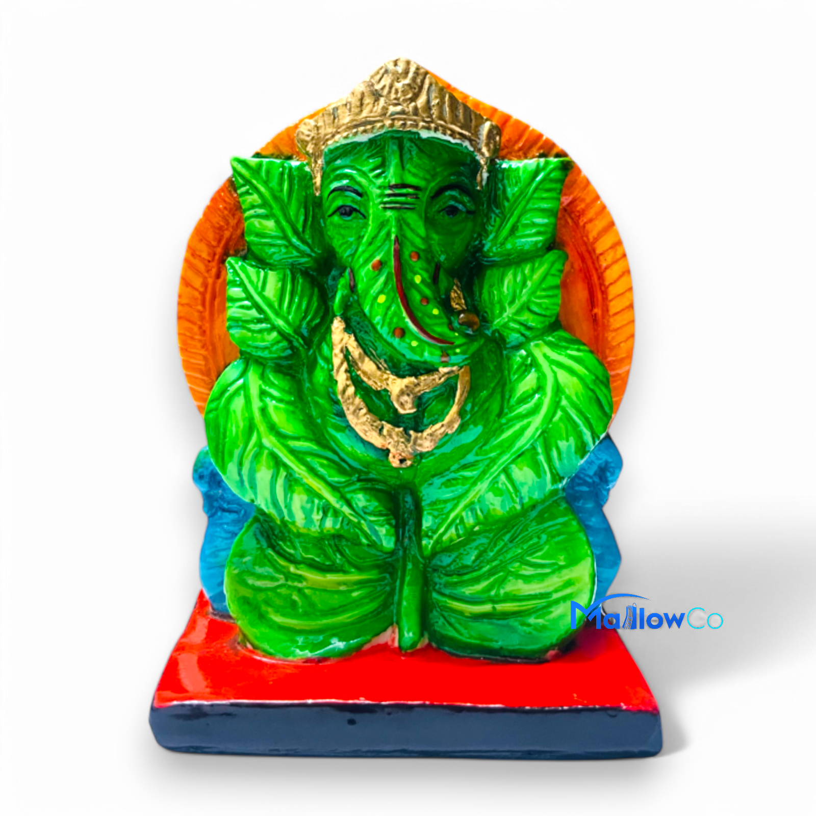 Green Coloured Ganesh Statue Hinduism 225gm - Festive & Occasions 1pcs - Image 2