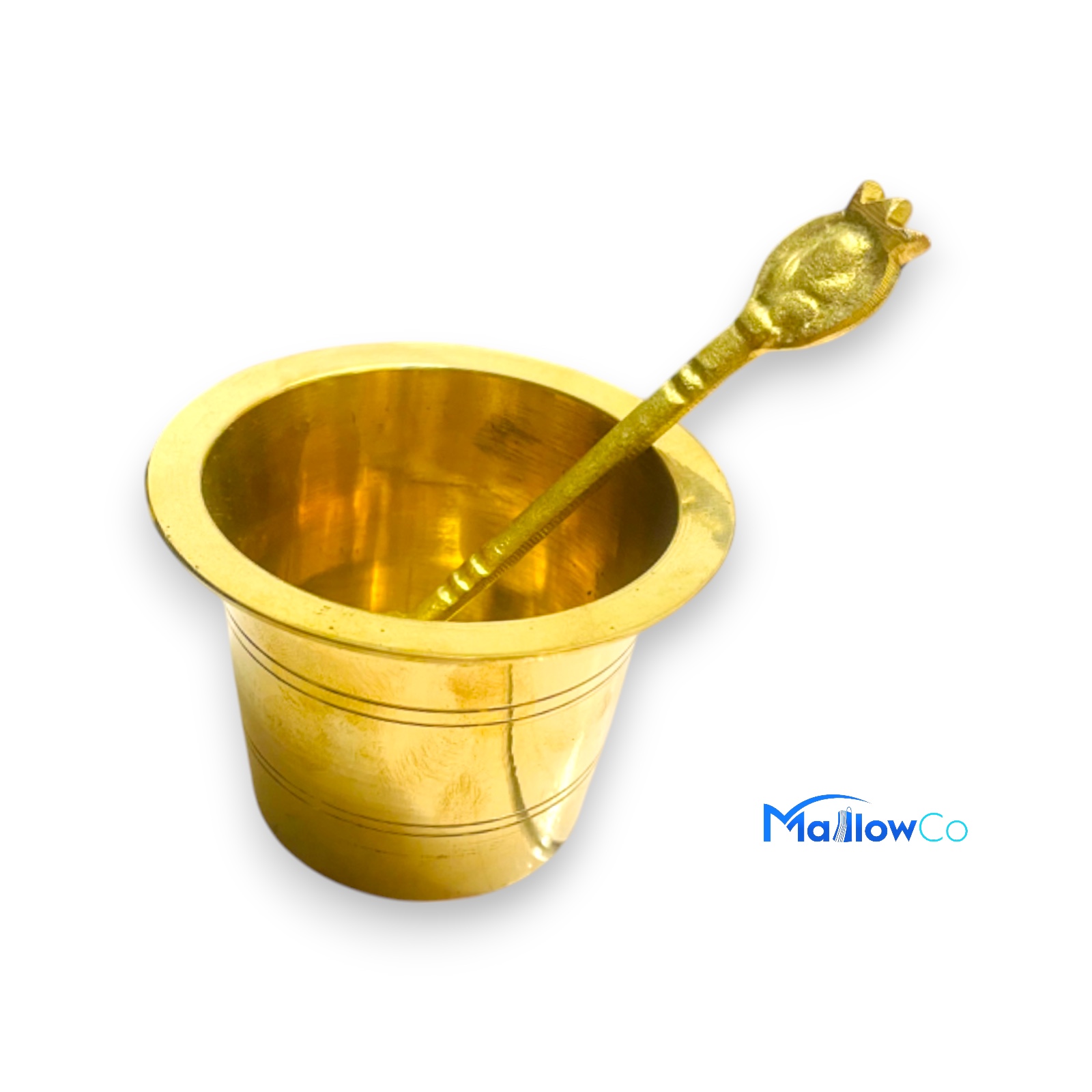 Pancha Patra with Spoon Brass